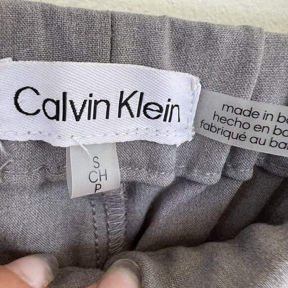 Calvin Klein Adjustable Drawstring Pants SMALL Gray Heathered Stretch NEW - Picture 7 of 9